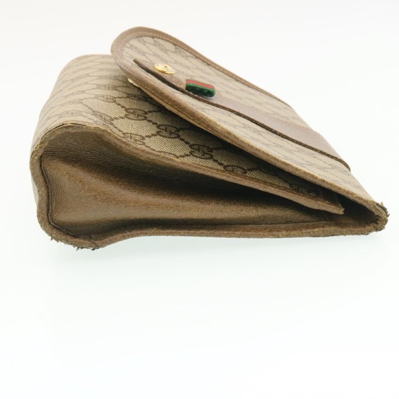 GUCCI Web Sherry Line GG Canvas Clutch Bag Beige Red Green Auth yk2761 - Picture 4 of 16